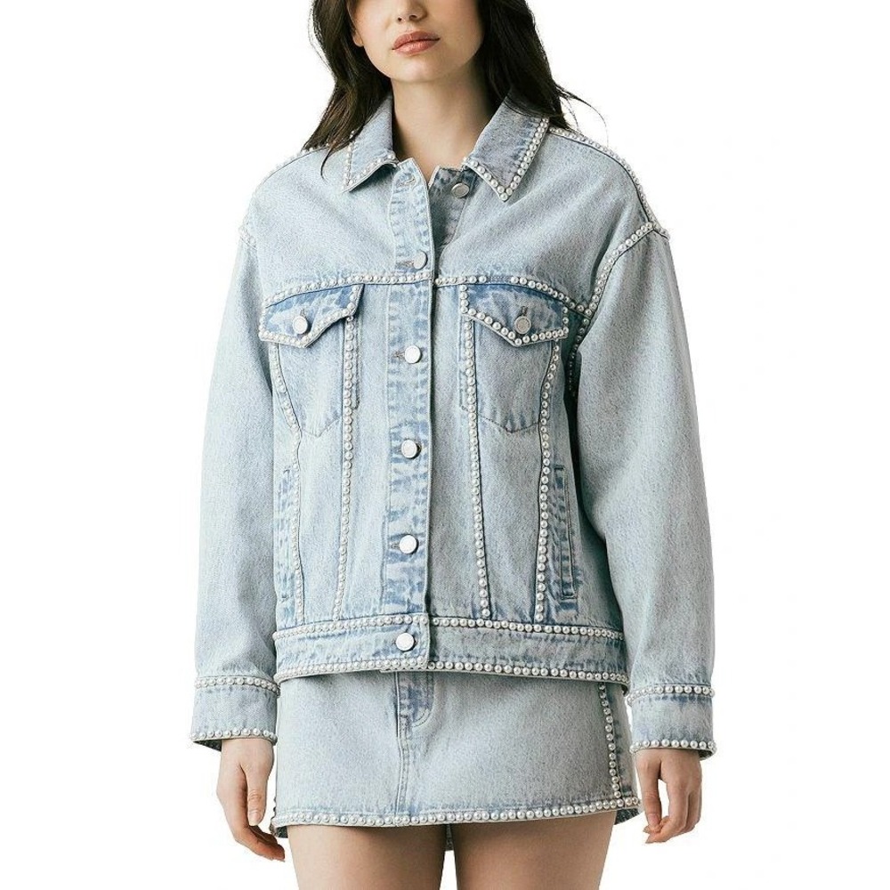 Blank NYC Embellished Denim Jacket Size Small - Picture 5 of 8